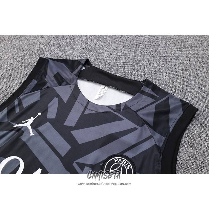 Chandal del Paris Saint-Germain Jordan 2023-2024 Sin Mangas Negro y Gris